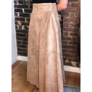 Vintage Genuine Suede Maxi Skirt